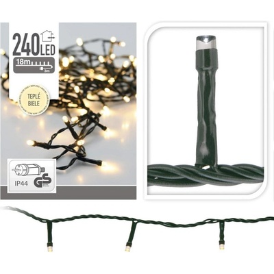 Svietiaci reťazec 240LED 8 programov exteriér mix,t.biela,s.biela
