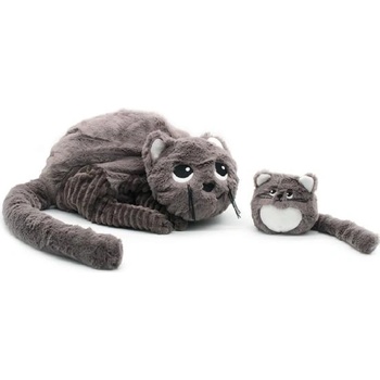 Les Ptipotos Плюшена котка Miaou кафява - мама с бебе