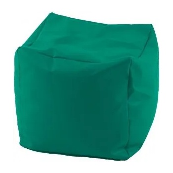PUFRELAX Пуф, 130л. , Табуретка Куб XL - Panama Smarald, Перящ се калъф, Водоустойчив, Пълнеж от Полистиролни перли (PUF-G-CXL-PEX-SM)