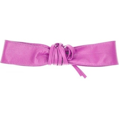 Dámský kožený pásek na vázaní 839 fuchsia