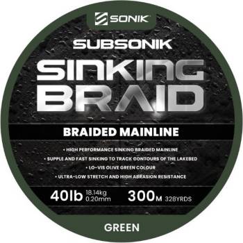 Sonik Šňůra Subsonik Sinking Braid Green 300m 0,20mm 18,14kg