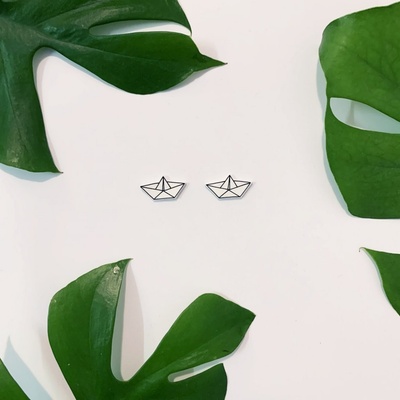 Bramboo náušnice Loďky 0001816