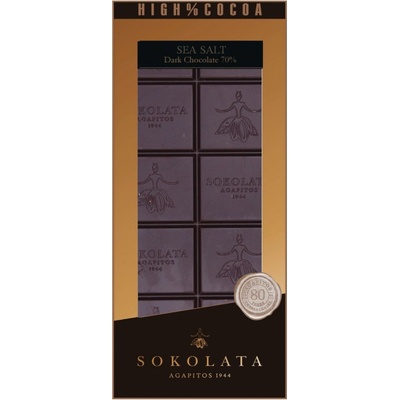 Sokolata Agapitos 70% hořká s mořskou solí 100 g