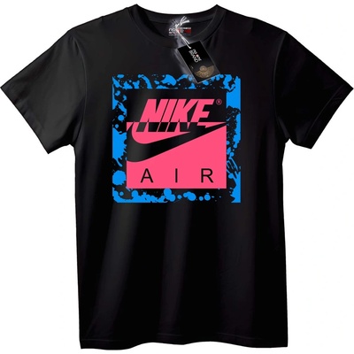 NOONEBRAND Nike Тениска Въздух Черно с Розово-Синьо - 4XL, Black