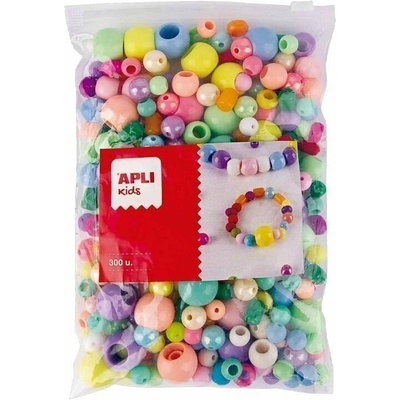 Plastové korálky Apli, Jumbo pack, mix barev, 300ks