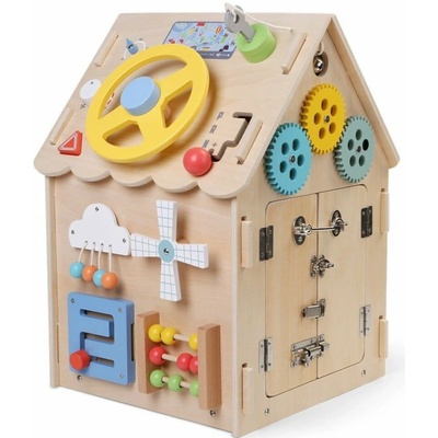2Kids Toys Activity board Domeček přírodní