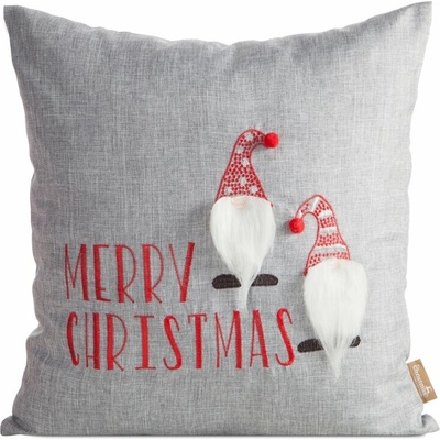 Takoy Vianočná obliečka na vankúš 45x45 cm šedá s potlačou Merry Christmas-HF-472042 | 45 x 45 cm