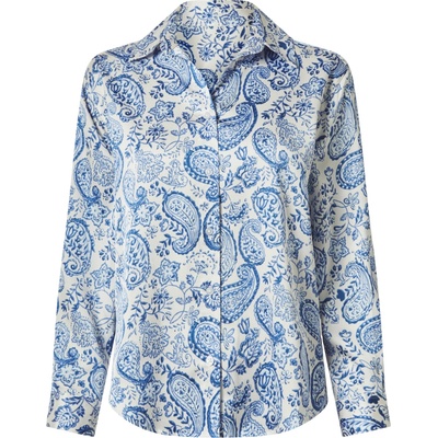 esmara dámská saténová blůza bílá/modrá – Zbozi.Blesk.cz