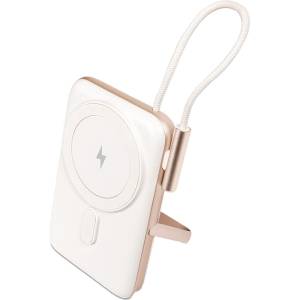 Ttec Външна батерия ttec ReCharger Pro M 10.000mAh MagSafe Comp. PD 20W Inserted USB-C Cable Powerbank - Бяла (8694470004938)