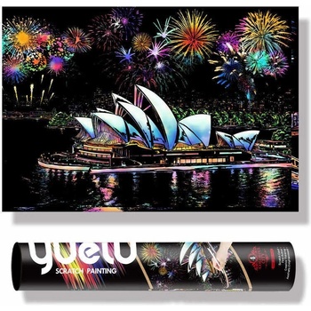 Strieborný škrabací obrázok Opera v Sydney veľký