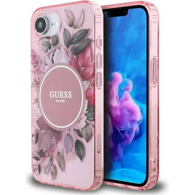 GUESS Калъф Guess IML Flowers MagSafe iPhone 16e - розов
