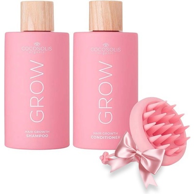 Cocosolis Комплект Grow - Шампоан и Балсам, 250 + 200 ml + Масажор