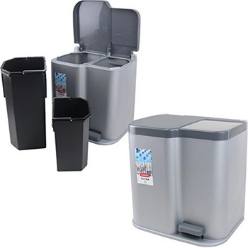 Curver ST2211421 DUO BIN 21 l stříbrný / černý