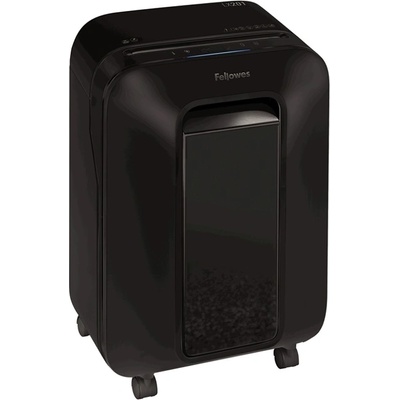 Шредер Fellowes Powershred LX201, до 12 листа А4, раздробява карти/хартия/телчета/кламери, Jam Proof технология, Intellibar, SafeSense, кошче за отпадъци с обем 22 литра, черен (5050001-BLACK)