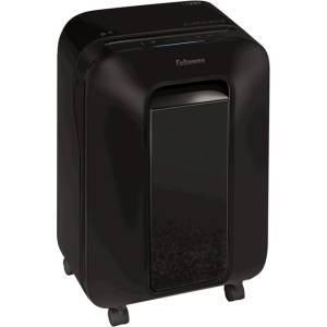 Fellowes Шредер Fellowes Powershred LX201, до 12 листа А4, раздробява карти/хартия/телчета/кламери, Jam Proof технология, Intellibar, SafeSense, кошче за отпадъци с обем 22 литра, черен (5050001-BLACK)