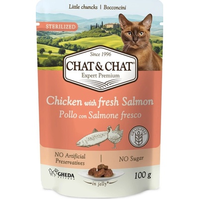 Chat & Chat Sterilized Cat Chicken with Salmon, 100 g