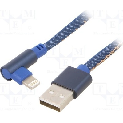 Gembird CC-USB2J-AMLML-1M-BL USB 2.0; Apple Lightning úhlová zástrčka, USB A vidlice