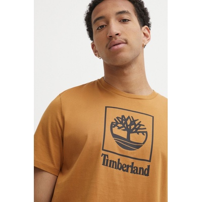 Timberland Памучна тениска Timberland в кафяво с принт TB0A5QSPP471 (TB0A5QSPP471)