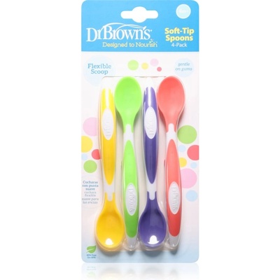 Dr. Brown's Designed to Nourish Soft-Tip Spoons lžička pro děti 4 m+ 4 ks