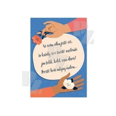 Blahopřání s textem Narozeniny Boží mlejny melou Eva Farná Hrací, Albi