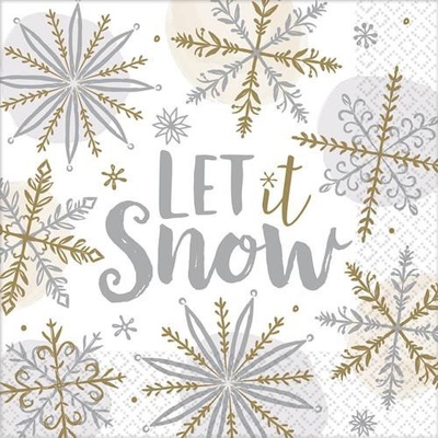 Amscan Servítky Let it snow 33x33cm