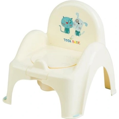 TEGA BABY Nočník křesílko s melodií Pes a Kočka žlutý