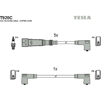 Sada zapaľovacích káblov TESLA T920C