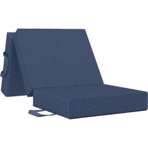 vidaXL Сгъваем диван легло 90 x 67 x 45 см Синьо (900189)