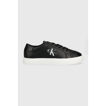 Calvin Klein Jeans Кожени маратонки Calvin Klein Jeans Classic Cupsole Laceup Low LACE UP в черно YM0YM00491 (YM0YM00491.BDS)