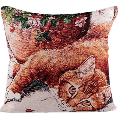 Prima-obchod Gobelínový povlak na polštář kočky 45x45 cm, barva 3 červená
