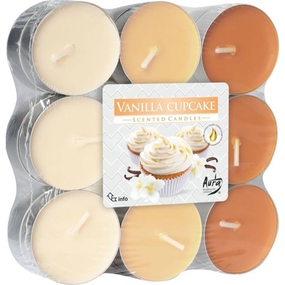BISPOL Ароматни чаени свещи Bispol Aura - Vanilla Cupcake, 18 броя (p15-18-202)