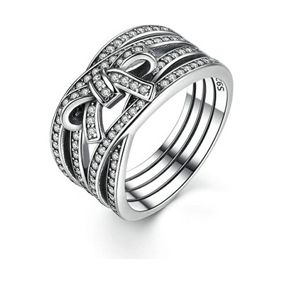P&J Jewellery Stříbrný prsten Propletená mašlička SRP11