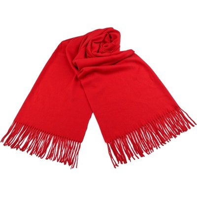 Šál typu pashmina so strapcami 6 červená