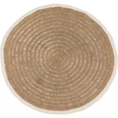 Bazar Bizar The Seagrass & Cotton Round Carpet Natural White