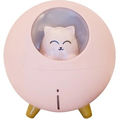 DIFÚ Cat-1 roztomilý zvlhčovač vzduchu s aróma difuzérom Růžová 220 ml