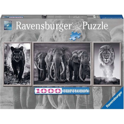 RAVENSBURGER Triptych: Panter sloni lev 1000 dílků