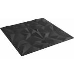 vidaXL Стенни панели 24 бр. 50 x 50 cm Черно XPS Пяна (42046054)