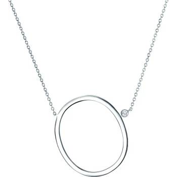 Image 1 of SAVICKI Колие с буква О: сребро. бял сапфир
