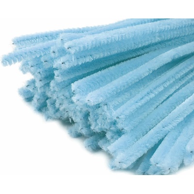 Chlupatý modelovací drát 160281/21, jednobarevná modrá pomněnková, průměr 6mm, délka 30cm, (1 balení, 20 kusů)