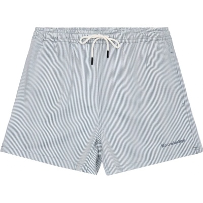 KnowledgeCotton Apparel Мъжки бански слипове Knowledgecotton apparel Mid-Thigh Stripe Seersucker Swimshorts Swim brief - Blue Stripe - размер XL (050-2429-0113)