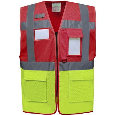 Yoko vesta HVW820 Hi Vis síťovaná výstražná červená žltá hi vis