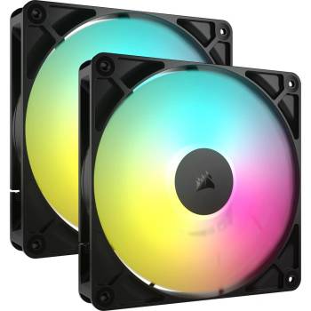 Corsair Corsair RS140 ARGB Вентилатор за компютър, 14 cm, черен, 2 броя (LUCS-155)