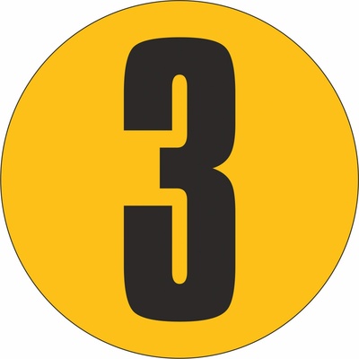 Podlahové číslo - 3 podlahové samolepky průměr 200 mm – Zboží Dáma