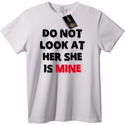 NOONEBRAND Тениска Do Not Look At Her, She Is Mine - 7XL, Black