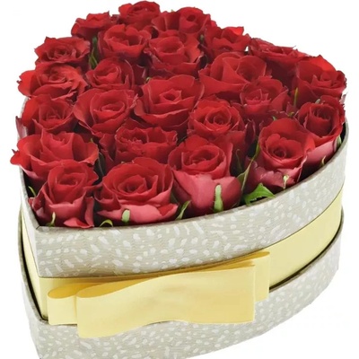 Krabička červených růží RED CALYPSO šampaň 15x8cm – Zboží Dáma