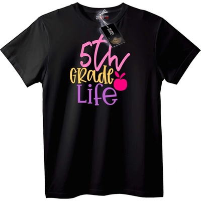 NOONEBRAND Тениска Живот в 5-ти Клас - 6XL, Black