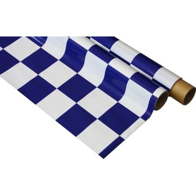 Super Flying Model IronOnFilm фолио за гладене на карета бяло/синьо голямо 0.6x2m