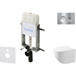 kielle Genesis New - Комплект структура за вграждане, компактна тоалетна чиния Gaia, Rimless, SoftClose седалка и бутон Gemini New I, лъскав хром 30528SZ83 (30528SZ83)