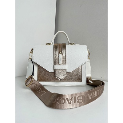 Biela crossbody kabelka Laura Biaggi do ruky aj na rameno