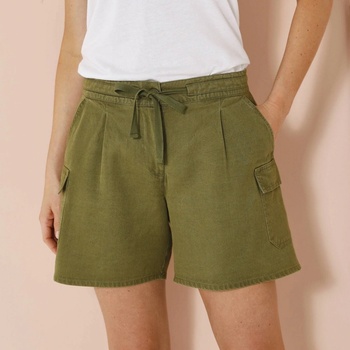 Plátěné cargo šortky khaki